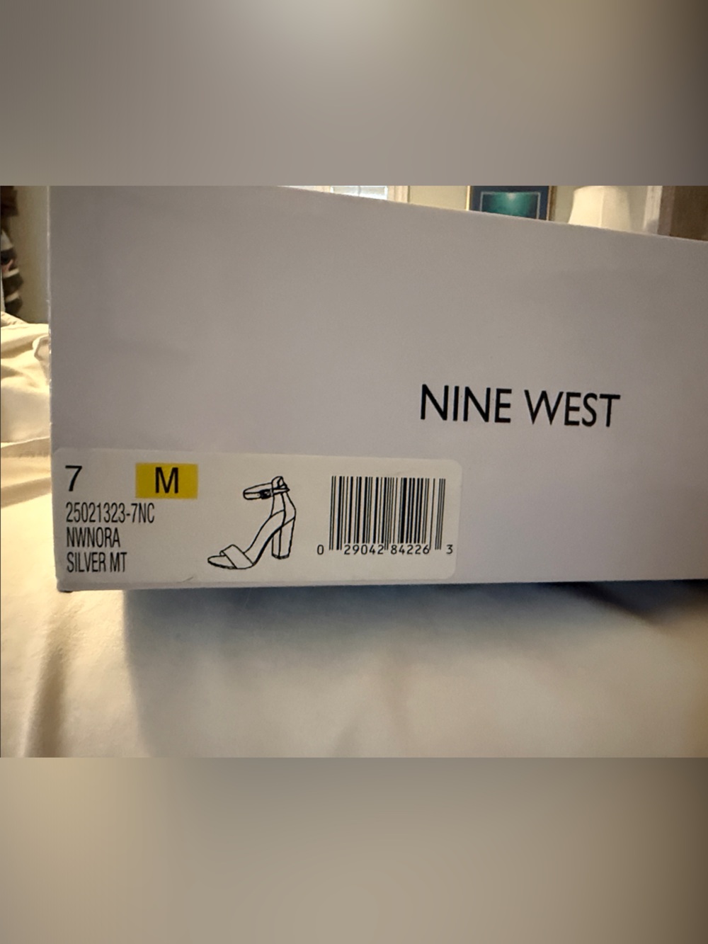 Nine West Woman’s Metallic Silver Mary Jane Sandals